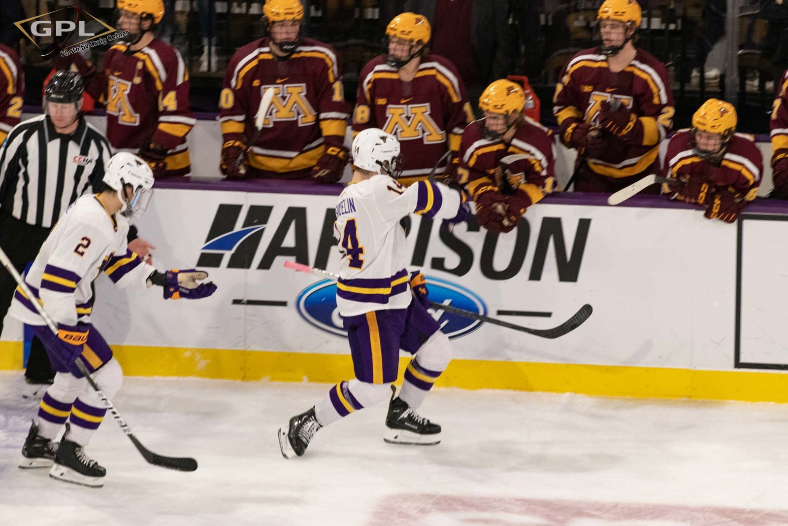 Ryan Sandelin celebrates his game winning goal.