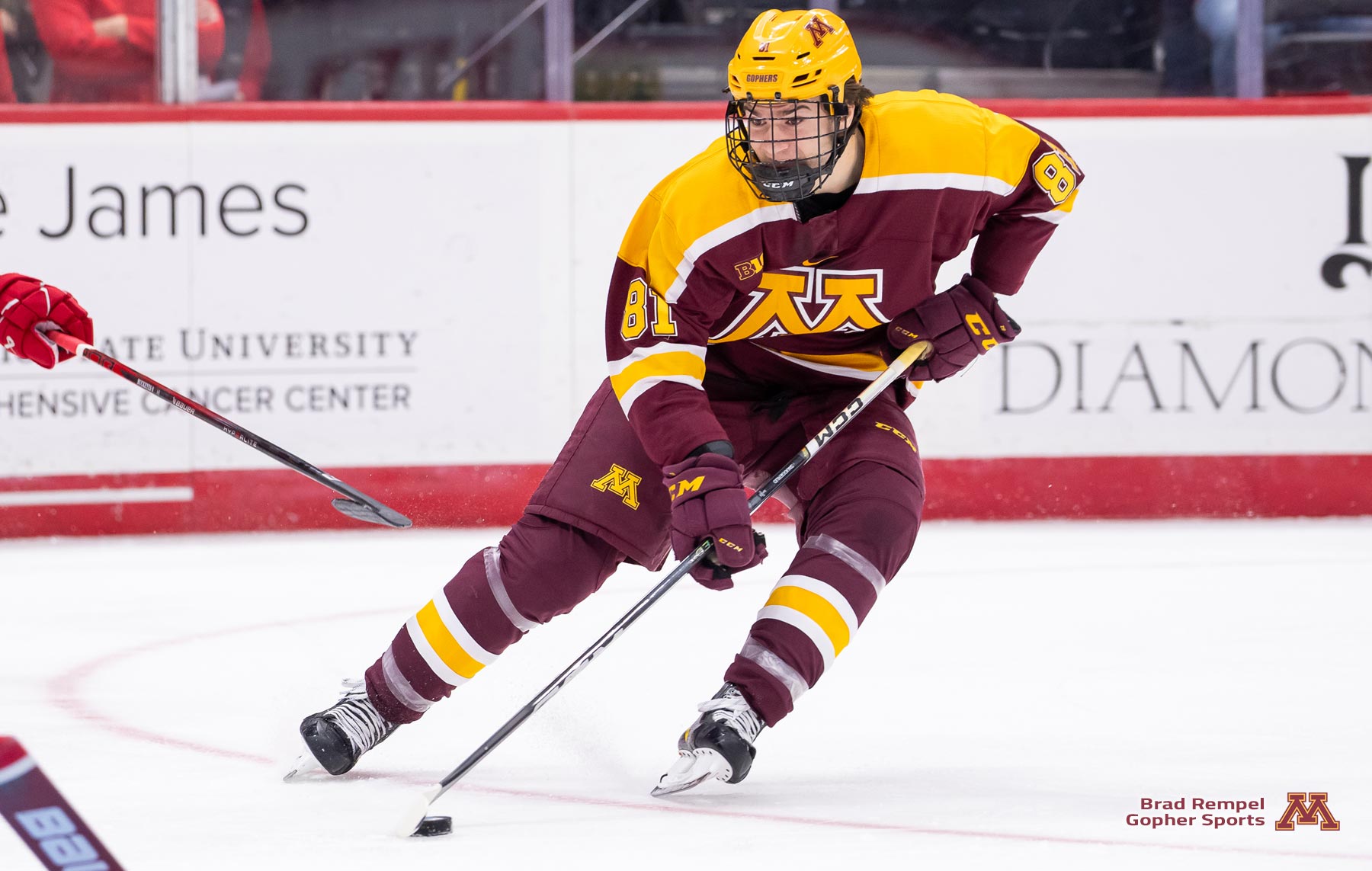 Jimmy Snuggerud with 2 goals. Photo by Brad Rempel, Gopher Sports