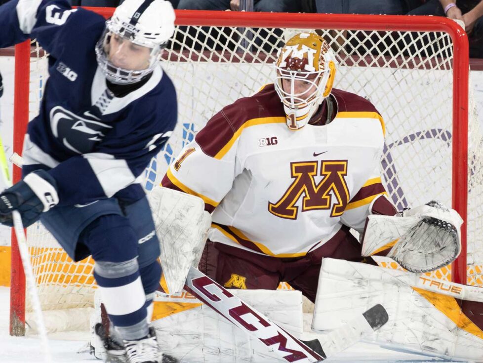 Justen Close with another shutout for the Gophers. Photo by Craig Cotner.