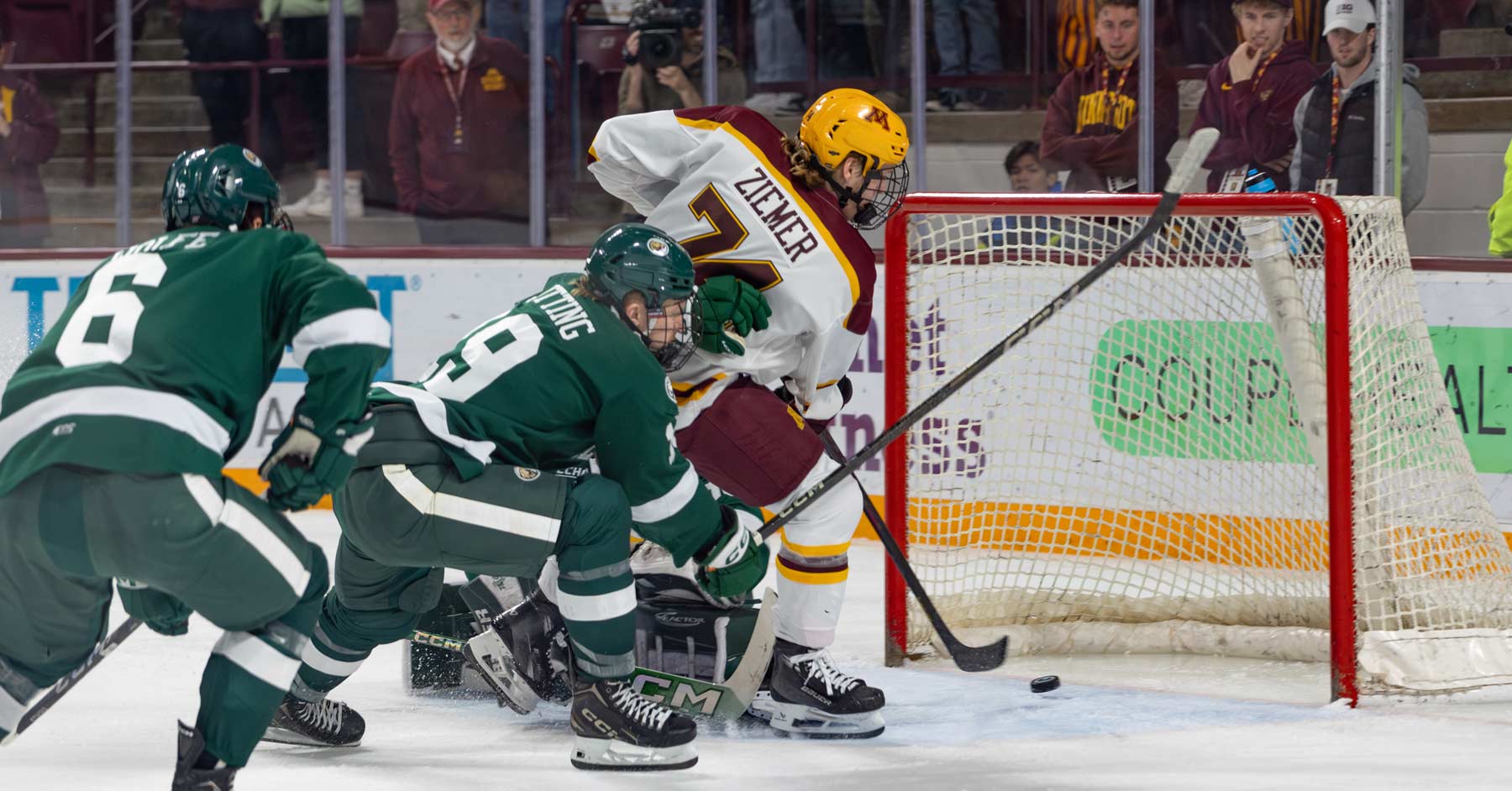 Brody Ziemer put the Gophers up 1-0. Photo by Craig Cotner.