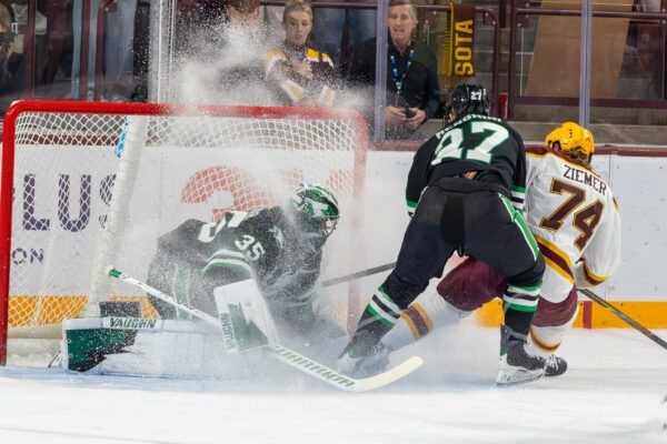 Brodie Ziemer puts Minnesota up 1-0. Photo by Craig Cotner