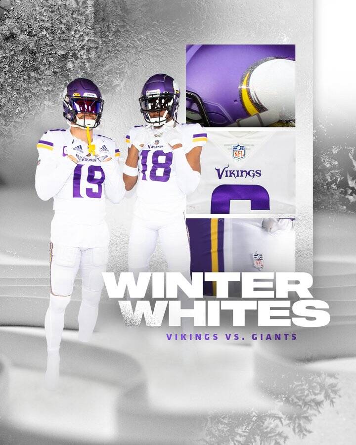 MN Vikings Share a Look at New Winter Whiteout Uniforms!